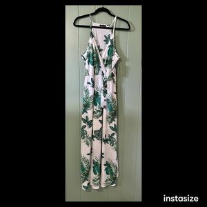 Monstera Print Maxi Dress